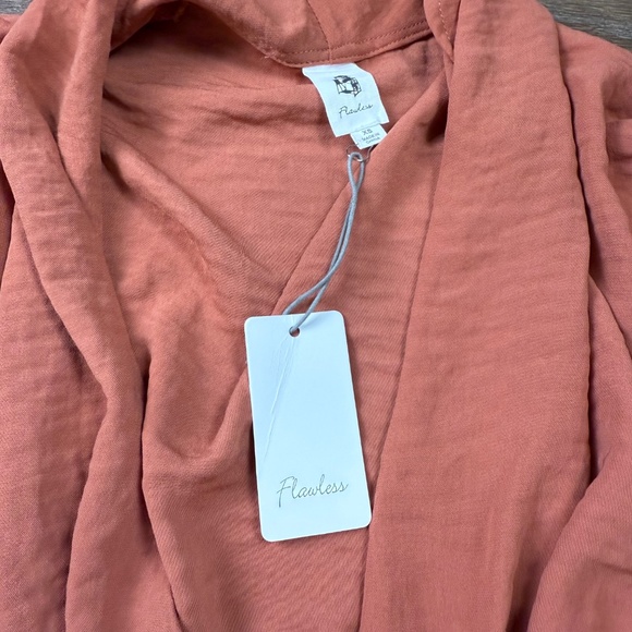 Flawless Women's Short-Sleeve Romper, Burt Orange Dressy, Boho, Fall, NWT XS - Picture 3 of 12